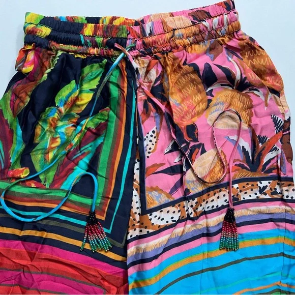 Farm Rio x Anthropologie Pants Womens Size XS Tropical Fruit Print Rayon Viscose - Picture 3 of 16